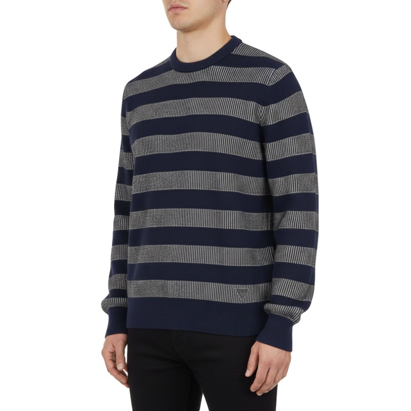 Guess Jersey Kito Stitched Stripes Azul Oscuro Hombre