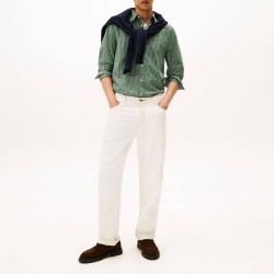 Tommy Hilfiger Camisa Core Hairline Verde Blanco Hombre