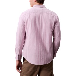 Calvin Klein Camisa Con Botones Oxford Clásica A Rayas Rosa Orchid Haze Hombre