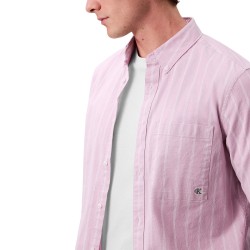 Calvin Klein Camisa Con Botones Oxford Clásica A Rayas Rosa Orchid Haze Hombre
