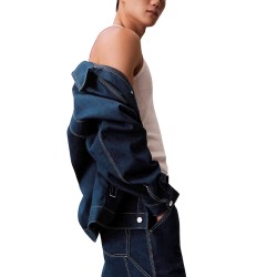 Calvin Klein Chaqueta Denim De Trabajo Con Pinzas Azul Shuriken Rinse Hombre
