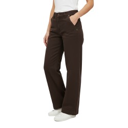 Guess Pantalón Vaquero Zoya Wide Leg Marrón Mujer