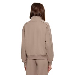 Guess Sudadera Octavia High Neck Full-Zip Beige Mujer