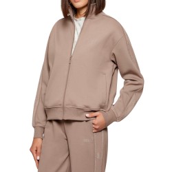 Guess Sudadera Octavia High Neck Full-Zip Beige Mujer