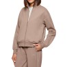 Guess Sudadera Octavia High Neck Full-Zip Beige Mujer