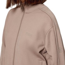 Guess Sudadera Octavia High Neck Full-Zip Beige Mujer