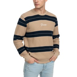 Guess Jersey Yarn Stripes Sweatsh Rayas Marrón Azul Oscuro Hombre