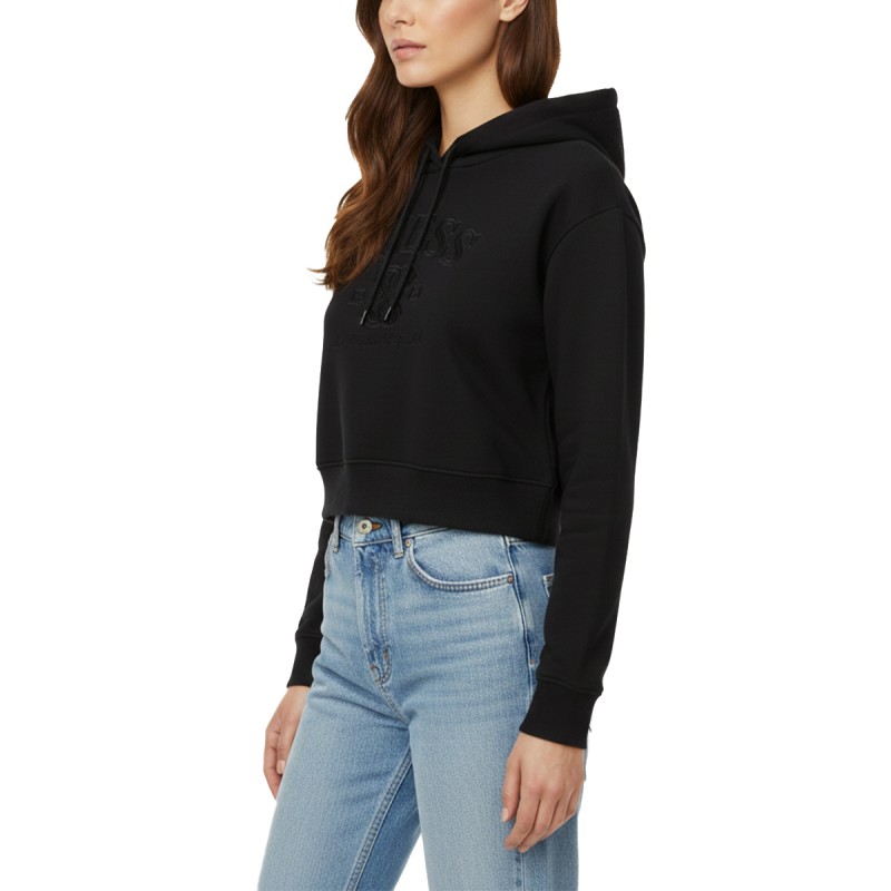 Guess Sudadera Yayoi Hoodie Sweatshirt Negro Mujer