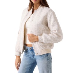 Guess Chaqueta Perinne Tweed Bomber Crema Mujer