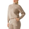 Guess Chaqueta Ursula High Neck Sweatshirt Beige Mujer