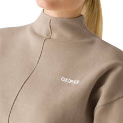 Guess Chaqueta Ursula High Neck Sweatshirt Beige Mujer