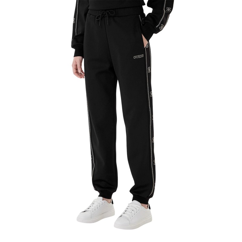 Guess Pantalón Chandal Octavia Jogger Negro Black Mujer
