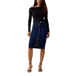 Guess Falda Vaquera Rosita Longuette Azul Oscuro Mujer