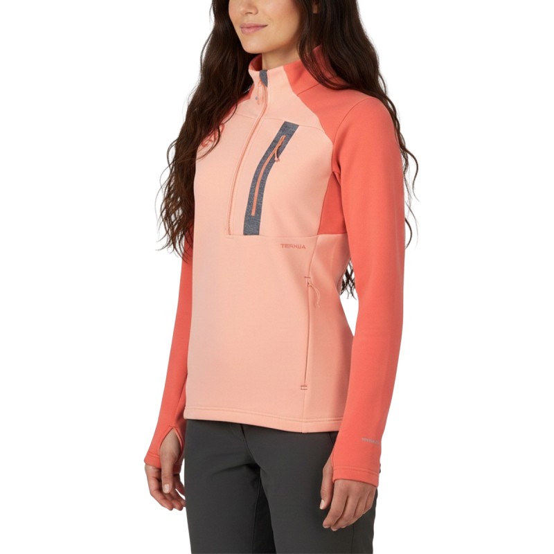 Ternua Pull Punjak 1/2 Zip W Rosa Grapefruit Washed Mujer