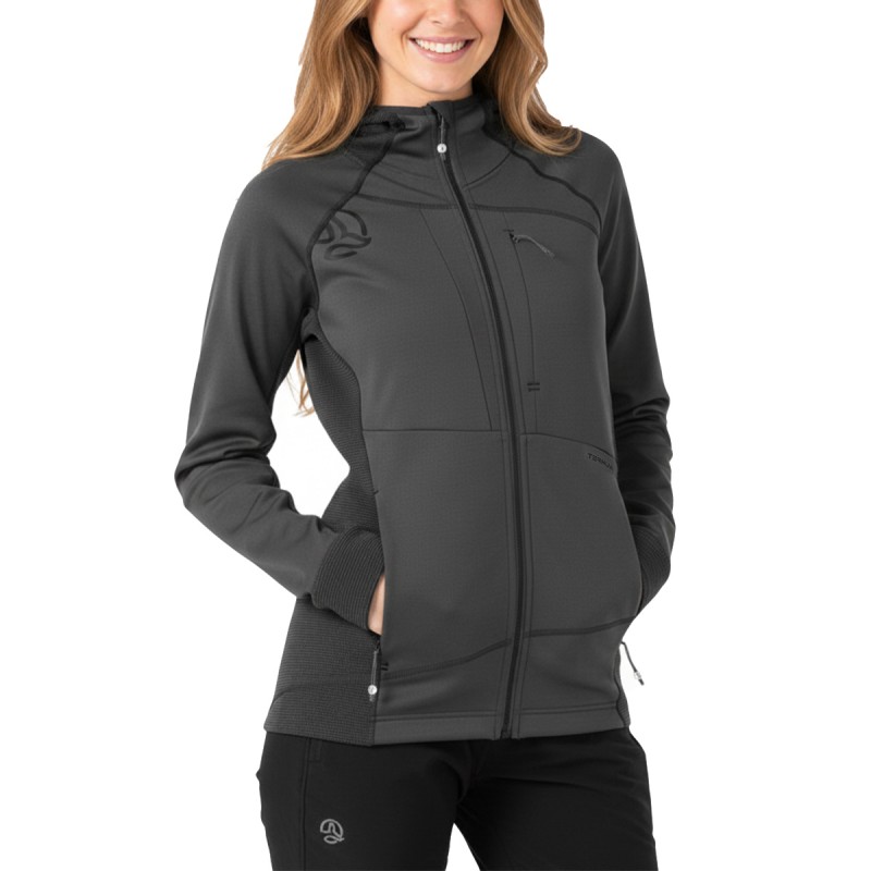 Ternua Chaqueta Sakketa 2.0 Hood Jkt W Whales Grey Gris Mujer