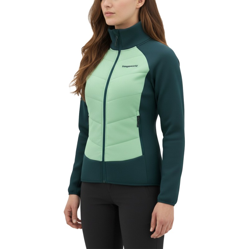 Trangoworld Chaqueta Hibrida Amonde Verde Azul Mujer