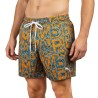 Puma Bañador Swim Printed Mid Shorts 1p Naranja Verde Orange Mint Hombre