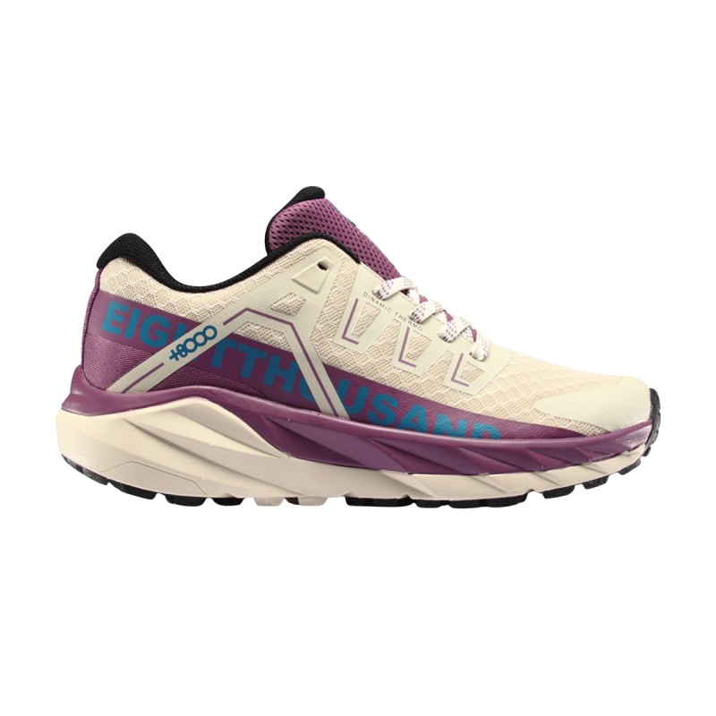 +8000 Zapatillas Trail Running Tuman W Beige Morado Mujer