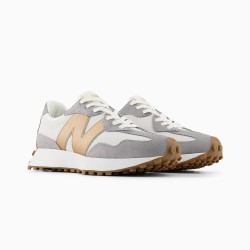 New Balance Zapatilla 327 Blanco Gris Dorado Mujer