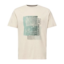 Street One Camiseta Estampado Frontal Beige White Sand Hombre