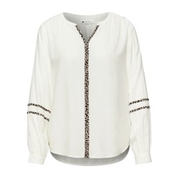 Street One Camisa Tunika Mit Tape-Details Blanco Off White Mujer