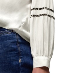 Street One Camisa Tunika Mit Tape-Details Blanco Off White Mujer