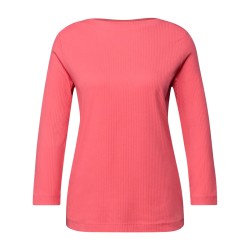 Street One Camiseta Acanalada Rosa Striking Coral Mujer