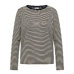 Cecil Camiseta Rayas Melange Azul Marino Beige Mujer