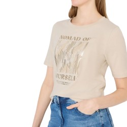 Cecil Camiseta Estampada Beige Mujer