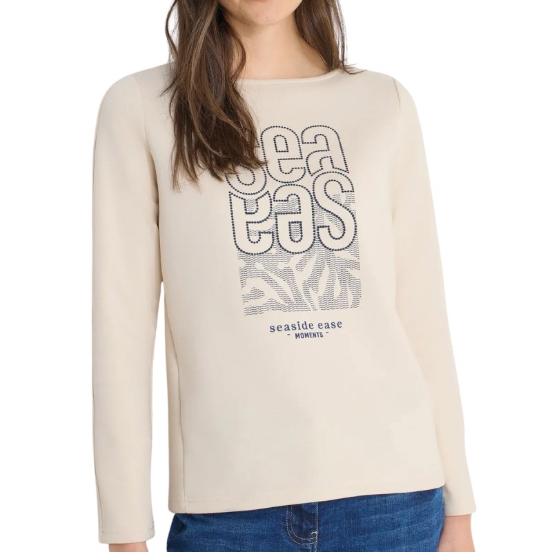Cecil Sudadera Beige Mujer