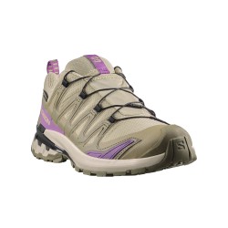 Salomon Zapatilla Trail Running XA Pro 3D V9 GTX W Verde Morado Bog Aloe Mujer