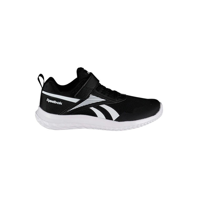 Reebok Zapatilla Deportiva Rush Runner 5 Elastic Lace & Top Strap Negro Blanco Niño