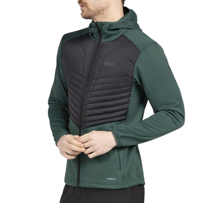 +8000 Chaqueta Híbrida Fibras Teon Negro Verde Oscuro Hombre