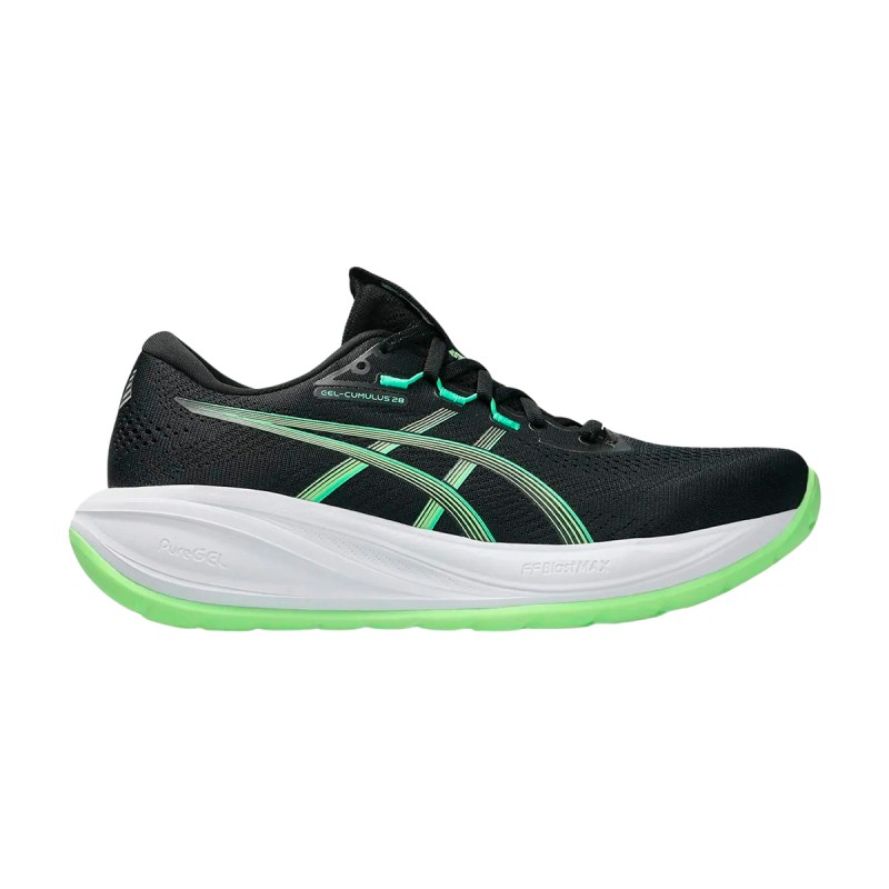 Asics Zapatilla Running Gel-Cumulus 28 Negro Verde Black Illuminate Green Hombre