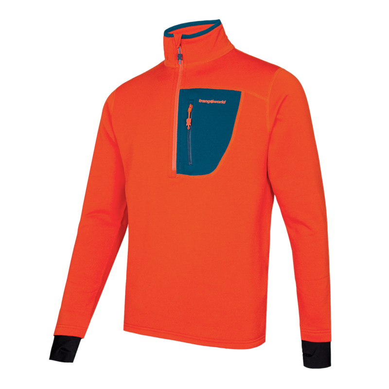 Trangoworld Pullover Trx2 Stretch Pro Naranja Intenso Azul Hombre