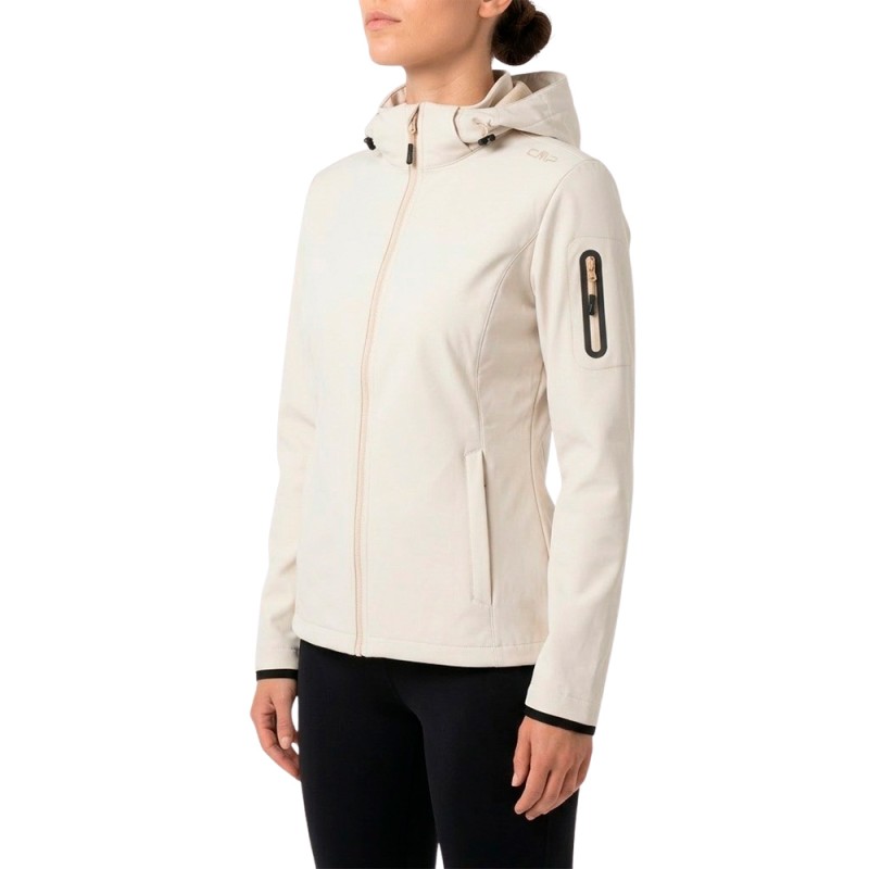 Campagnolo Softshell Ligero Jacket Zip Hood Beige Mujer