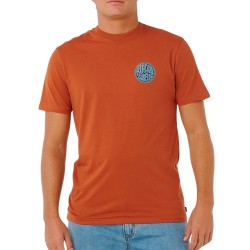 Rip Curl Camiseta Streamline Palmy Tee Naranja Arcilla Oscuro Backed Clay Hombre