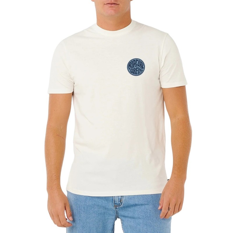Rip Curl Camiseta Streamline Palmy Tee Blanco Roto Bone Hombre