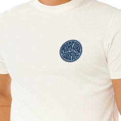 Rip Curl Camiseta Streamline Palmy Tee Blanco Roto Bone Hombre