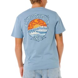 Rip Curl Camiseta Hazey Days Azul Faded Denim Hombre