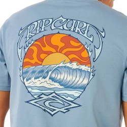 Rip Curl Camiseta Hazey Days Azul Faded Denim Hombre