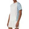 Asics Camiseta Padel Court All Over Print Blanco Roto Azul Cream Saba Blue Hombre
