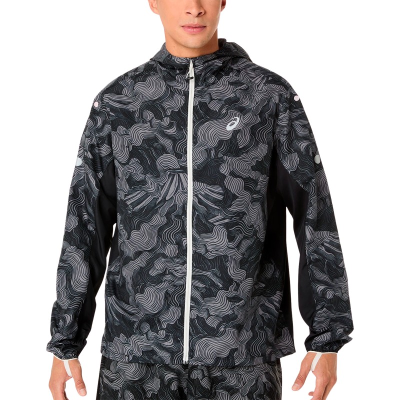 Asics Chaqueta Running Fujitrail Packable Negro Gris Performance Black Hombre