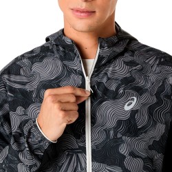 Asics Chaqueta Running Fujitrail Packable Negro Gris Performance Black Hombre
