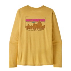 Patagonia Camiseta Men's Long-Sleeved Capilene® Cool Daily Shirt '73 Skyline Amarillo Limestone Yellow Hombre