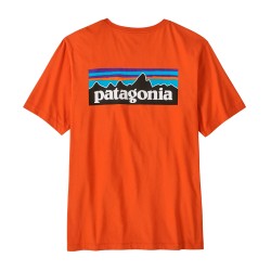 Patagonia Camiseta Men's P-6 Logo T-Shirt Coal Orange Hombre