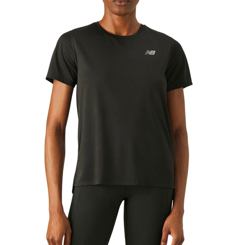 New Balance Camiseta Sport Essential Negro Black Mujer