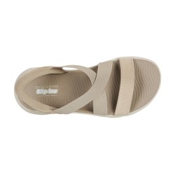 Skechers Sandalia GO WALK Flex Sandal Glimmer Up Gris Taupe Mujer