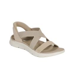 Skechers Sandalia GO WALK Flex Sandal Glimmer Up Gris Taupe Mujer