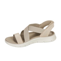 Skechers Sandalia GO WALK Flex Sandal Glimmer Up Gris Taupe Mujer